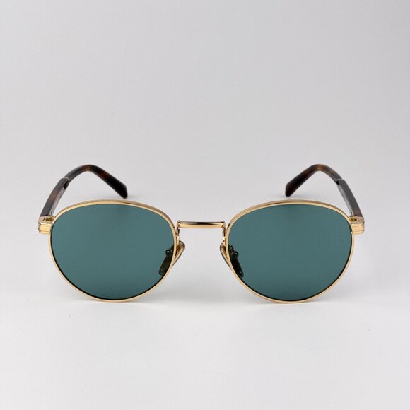 Prada PRB51S Sunglasses – Gold Round Frame Lago Lenses | Model 5AK40K - Picture 3 of 11